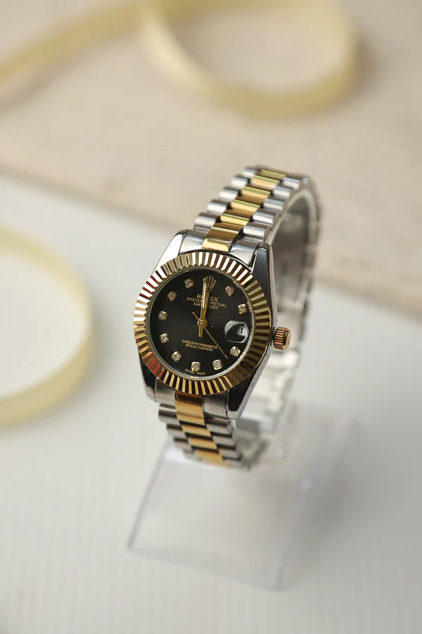 Rol-ex Two Tone Day-Date - Black Dial