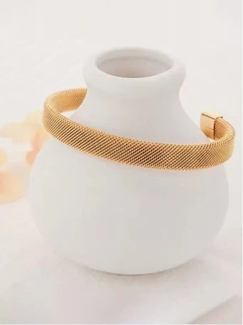 Stainless Steel Elastic Woven Bangle