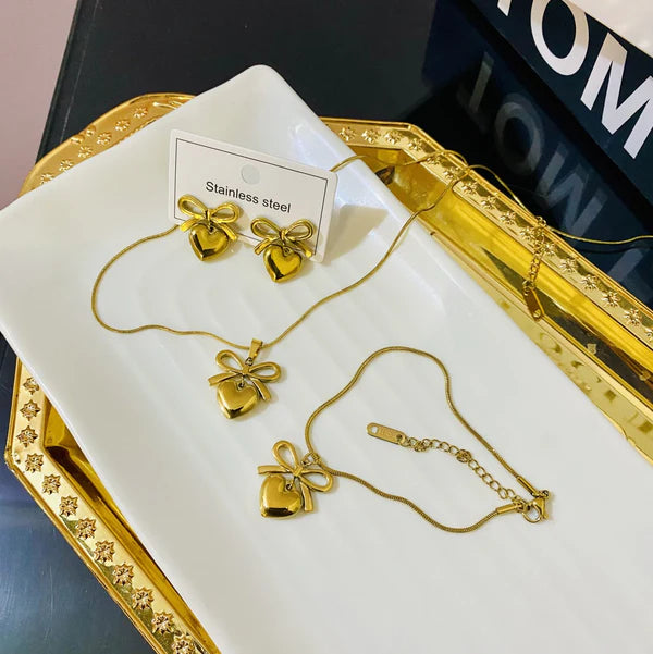 Bowknot Heart 3 Piece Set