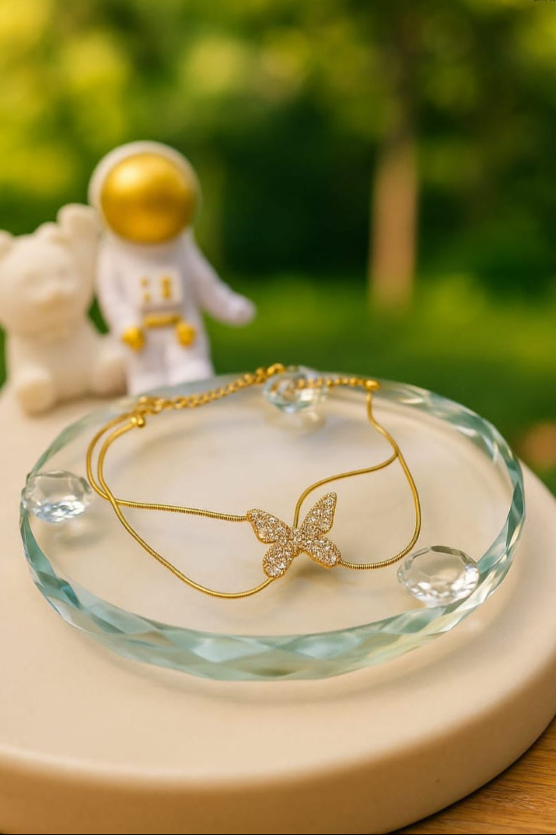 Stainless steel butterfly bracelet